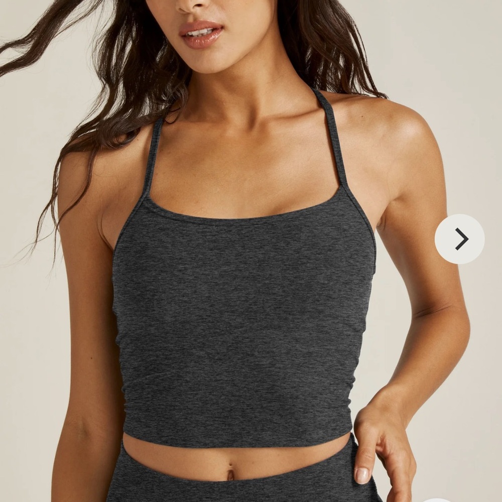 Beyond yoga spacedye slim racer back top size L black-charcoal